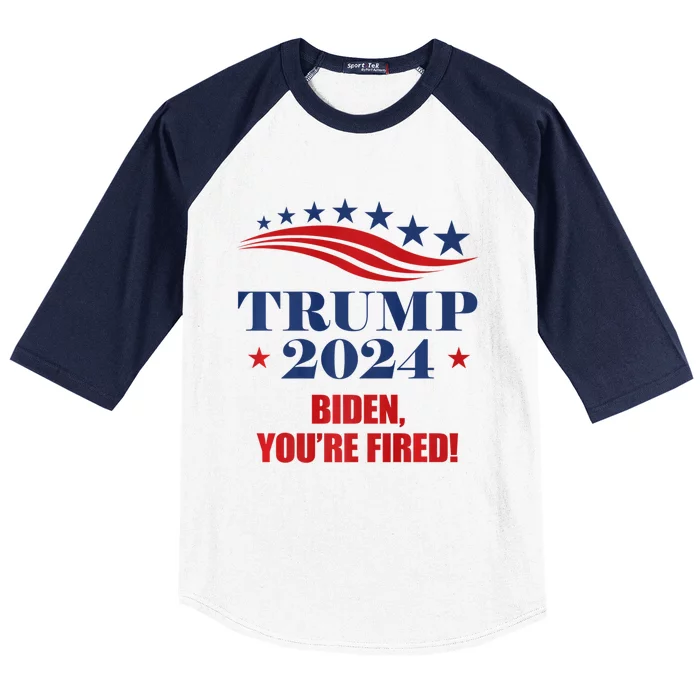 Funny Trump 2024 Biden You're Fired Trump Return Anti Biden Baseball Sleeve Shirt