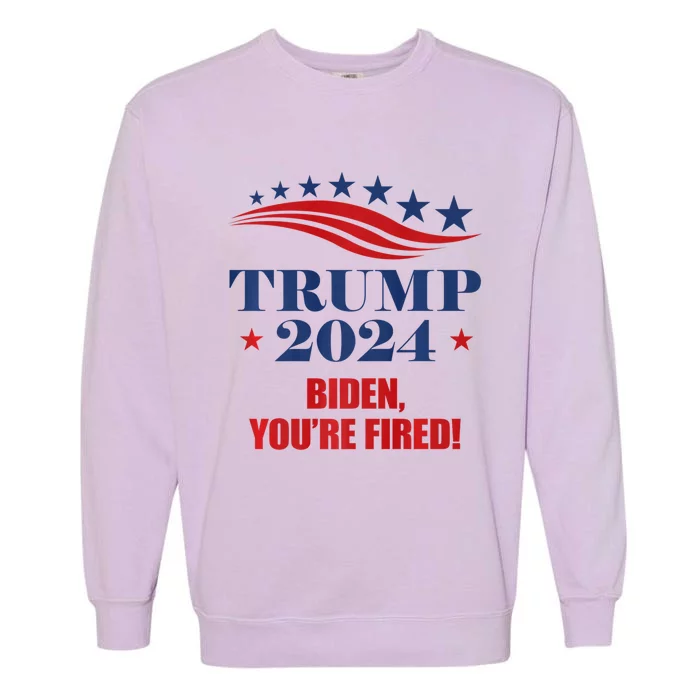 Funny Trump 2024 Biden You're Fired Trump Return Anti Biden Garment-Dyed Sweatshirt