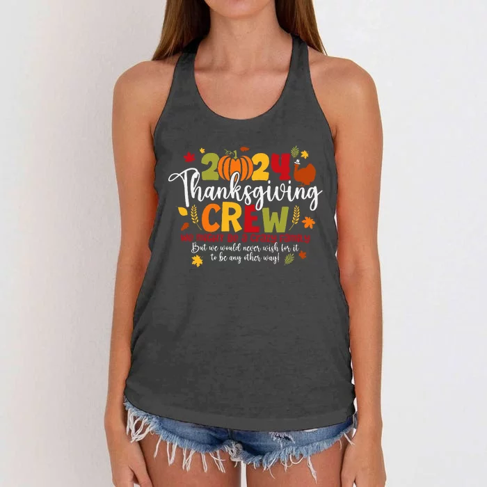 Family Thanksgiving 2024 Thanksgiving Crew Turkey Matching Women's Knotted Racerback Tank