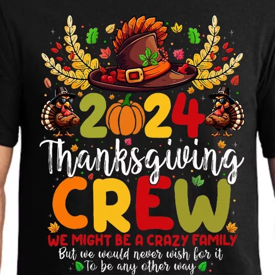 Family Thanksgiving 2024 Thanksgiving Crew Turkey Matching Pajama Set