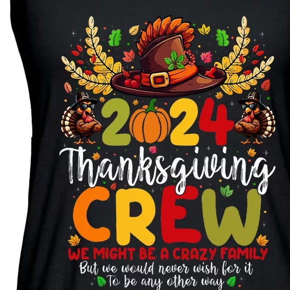 Family Thanksgiving 2024 Thanksgiving Crew Turkey Matching Ladies Essential Flowy Tank