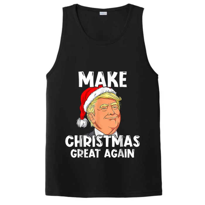 Funny Trump 2024 Make Christmas Great Again Ugly Sweater Performance Tank