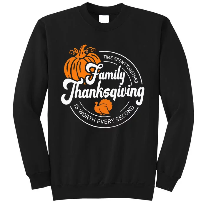 Family Thanksgiving 2024 Thankful For My Tribe Group Autumn Tall Sweatshirt