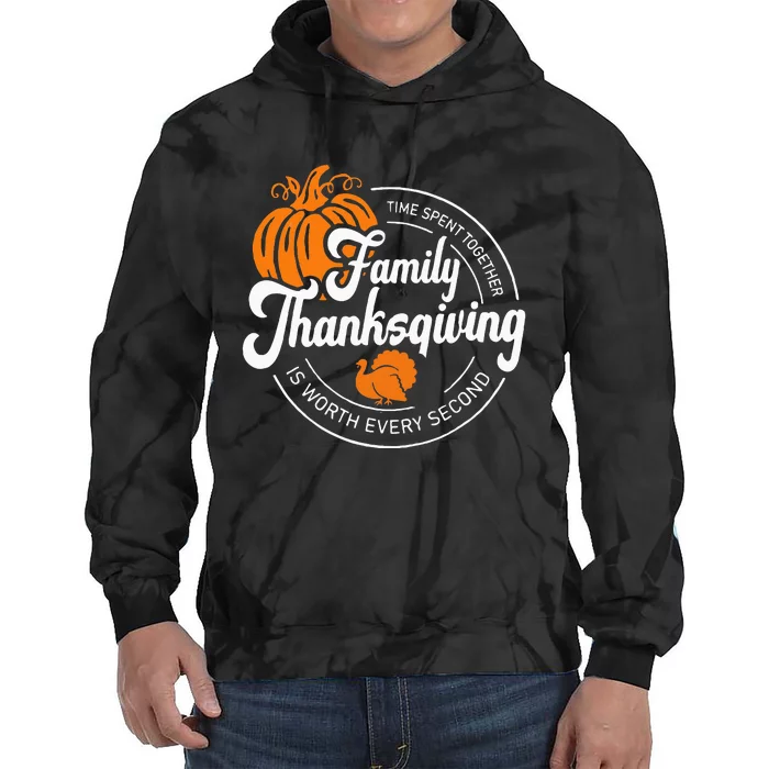 Family Thanksgiving 2024 Thankful For My Tribe Group Autumn Tie Dye Hoodie