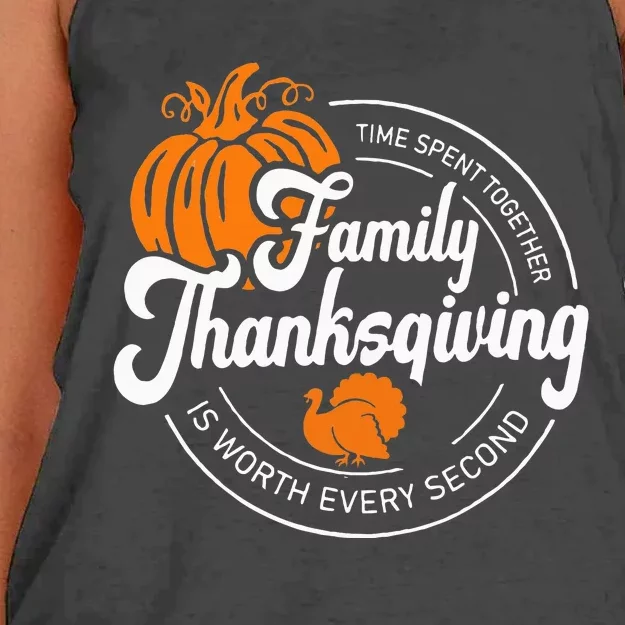 Family Thanksgiving 2024 Thankful For My Tribe Group Autumn Women's Knotted Racerback Tank