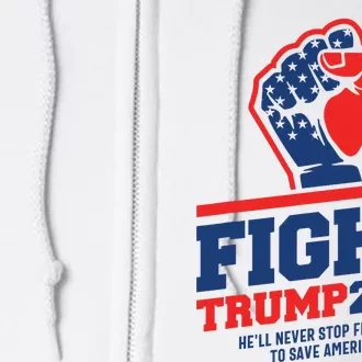 Fight! Trump 2024 Save America 2024 Elections Full Zip Hoodie