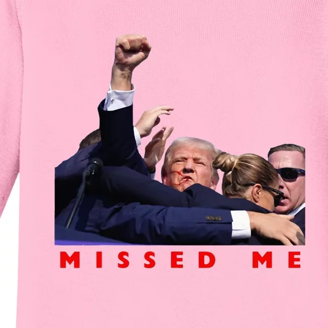 Funny Trump 2024 Missed Me Baby Long Sleeve Bodysuit