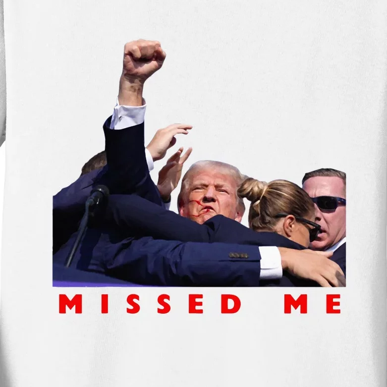 Funny Trump 2024 Missed Me Kids Long Sleeve Shirt