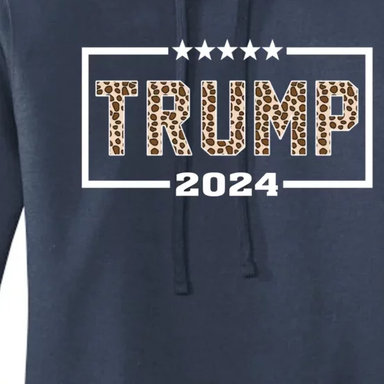 Funny Trump 2024 Leopard Princool Gift Gift Women's Pullover Hoodie