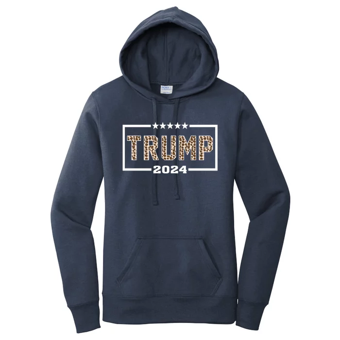 Funny Trump 2024 Leopard Princool Gift Gift Women's Pullover Hoodie