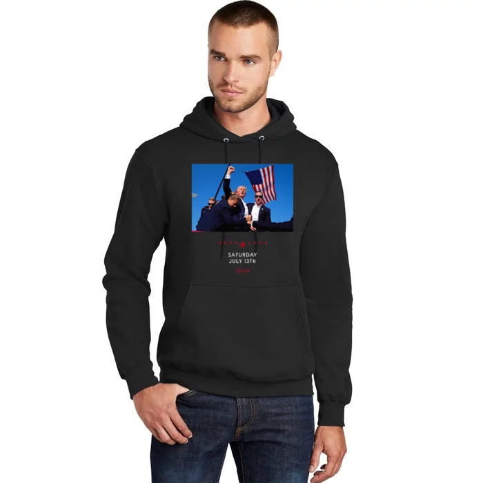 Funny Trump 2024 Shooting At Trump Rally In Pennsylvania Tall Hoodie