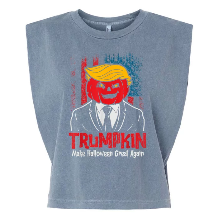 Funny Trumpkin 2024 Usa Make Halloween Great Again Garment-Dyed Women's Muscle Tee