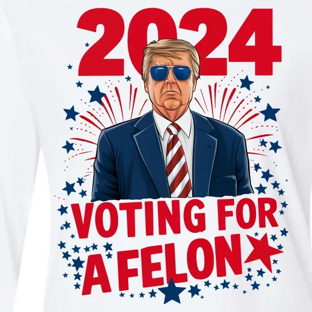 Funny Trump 24 Im Voting For The Felon Trump 2024 Election Womens Cotton Relaxed Long Sleeve T-Shirt