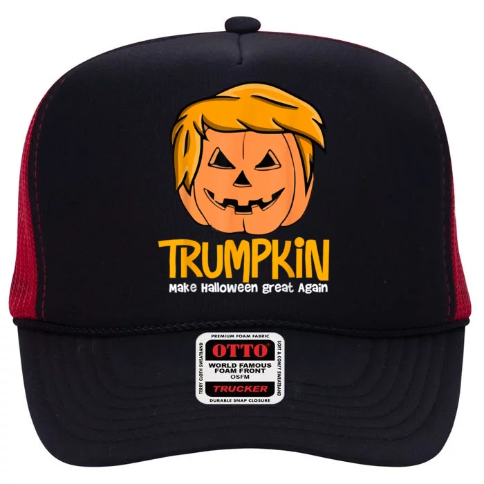 Funny Trumpkin 2024 Usa Make Halloween Great Again High Crown Mesh Trucker Hat