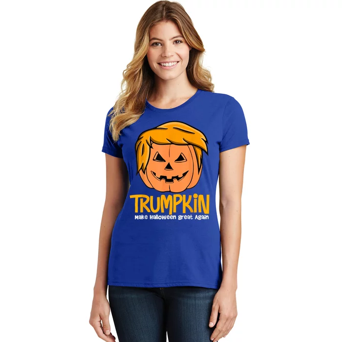 Funny Trumpkin 2024 Usa Make Halloween Great Again Women's T-Shirt