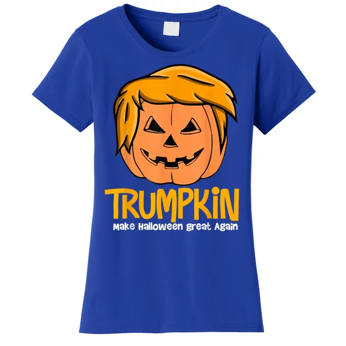 Funny Trumpkin 2024 Usa Make Halloween Great Again Women's T-Shirt