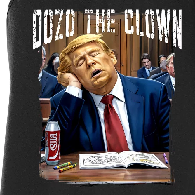 Funny Trump 2024 Clown Donald Trump Sleeping At Trial Women's Racerback Tank