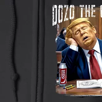 Funny Trump 2024 Clown Donald Trump Sleeping At Trial Full Zip Hoodie