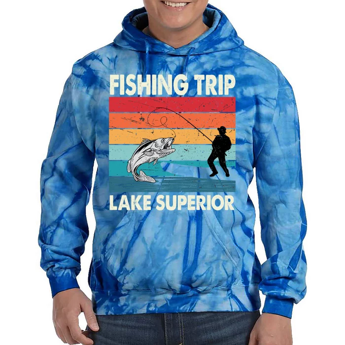 Fishing Trip 2024 Lake Superior Minnesota Gift Tie Dye Hoodie