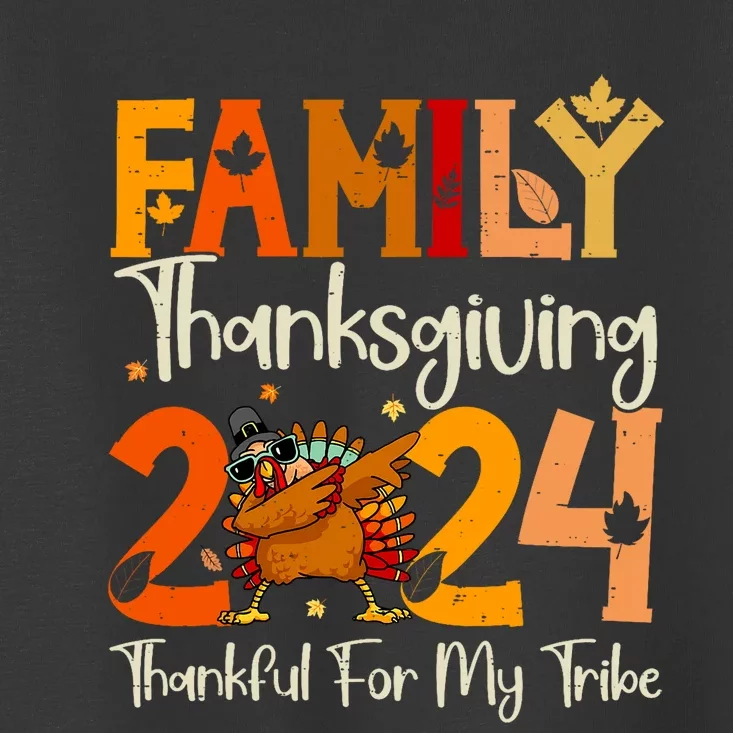 Family Thanksgiving 2024 Crew Dabbing Turkey Group Matching Toddler T-Shirt