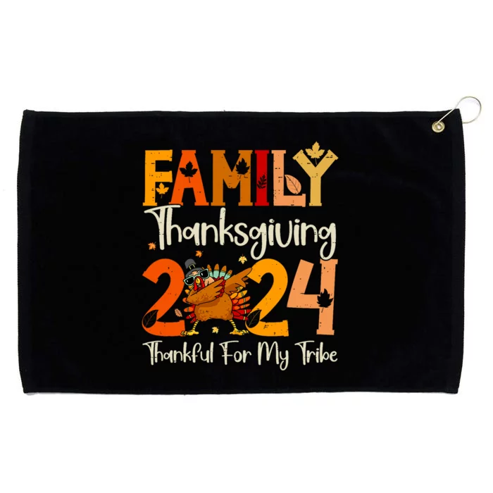 Family Thanksgiving 2024 Crew Dabbing Turkey Group Matching Grommeted Golf Towel