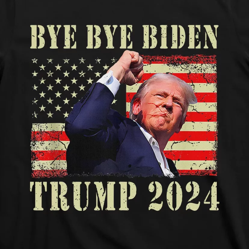 Funny Trump 2024 Bye Bye Biden Dropped Out Election 2024 T-Shirt