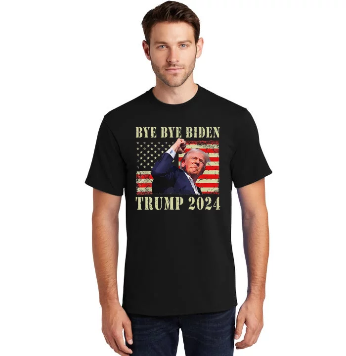 Funny Trump 2024 Bye Bye Biden Dropped Out Election 2024 Tall T-Shirt