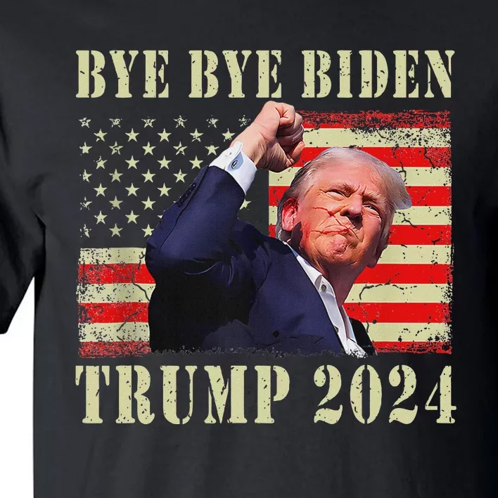 Funny Trump 2024 Bye Bye Biden Dropped Out Election 2024 Tall T-Shirt