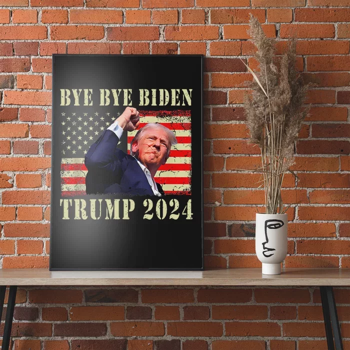 Funny Trump 2024 Bye Bye Biden Dropped Out Election 2024 Poster