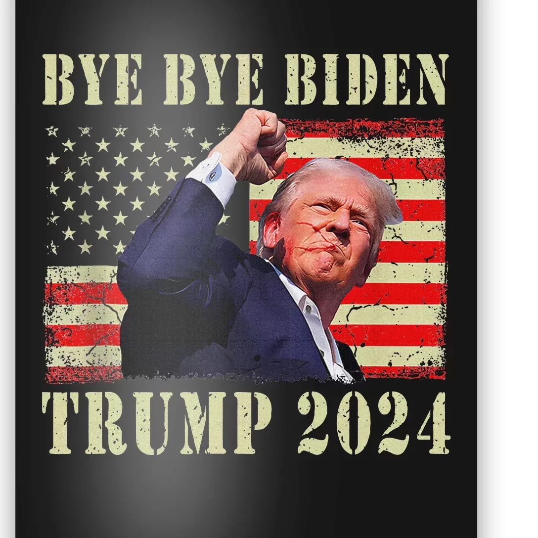 Funny Trump 2024 Bye Bye Biden Dropped Out Election 2024 Poster