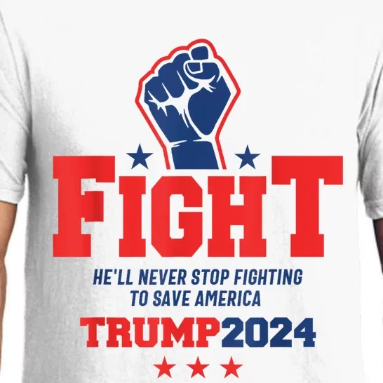 Fight Trump 2024 HeLl Never Stop Fighting To Save America Pajama Set