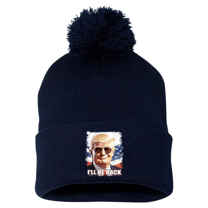 Funny Trump 2024 Presidential Campaign Pom Pom 12in Knit Beanie