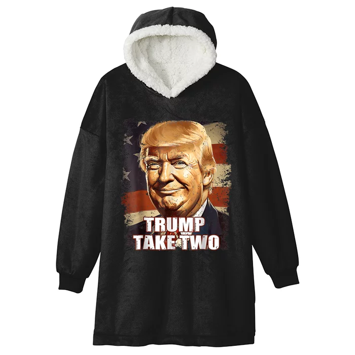 Funny Trump 2024 Quote Presidential Campaign Vintage Hooded Wearable Blanket