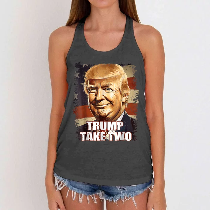 Funny Trump 2024 Quote Presidential Campaign Vintage Women's Knotted Racerback Tank