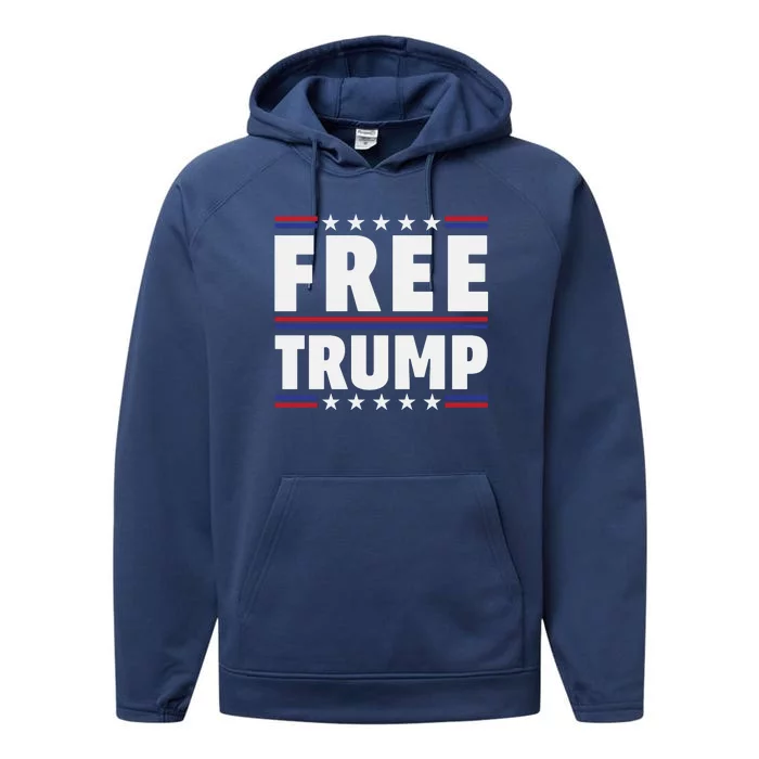 Free Trump 2024 Election Performance Fleece Hoodie