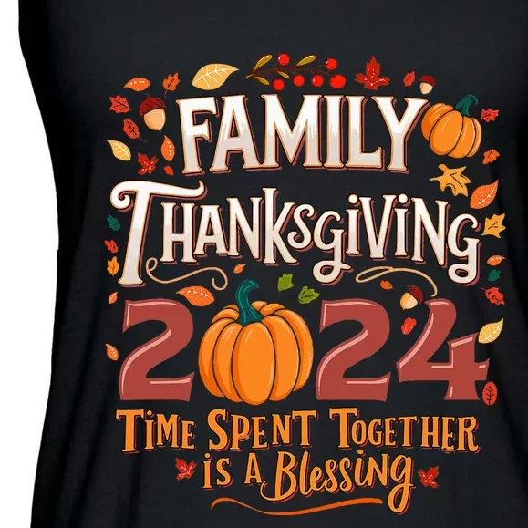 Family Thanksgiving 2024 Thanksgiving Crew Matching Group Ladies Essential Flowy Tank