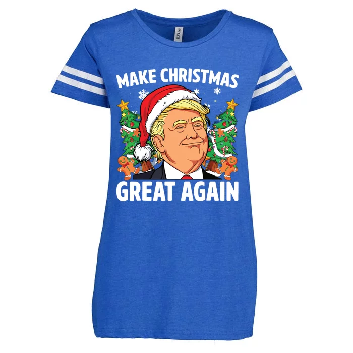 Funny Trump 2024 Make Christmas Great Again Enza Ladies Jersey Football T-Shirt