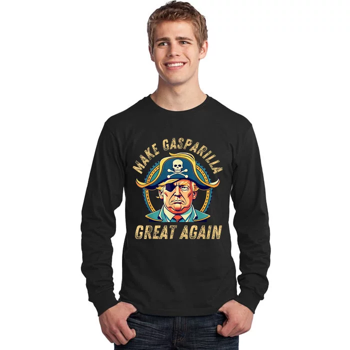 Funny Trump 2024 Make Gasparilla Great Again Gasparilla Tall Long Sleeve T-Shirt