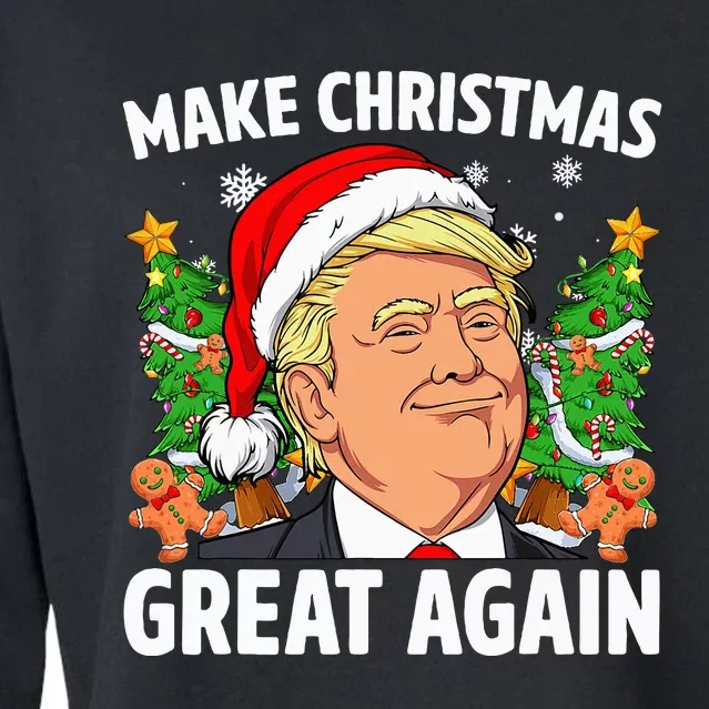 Funny Trump 2024 Make Christmas Great Again Cropped Pullover Crew