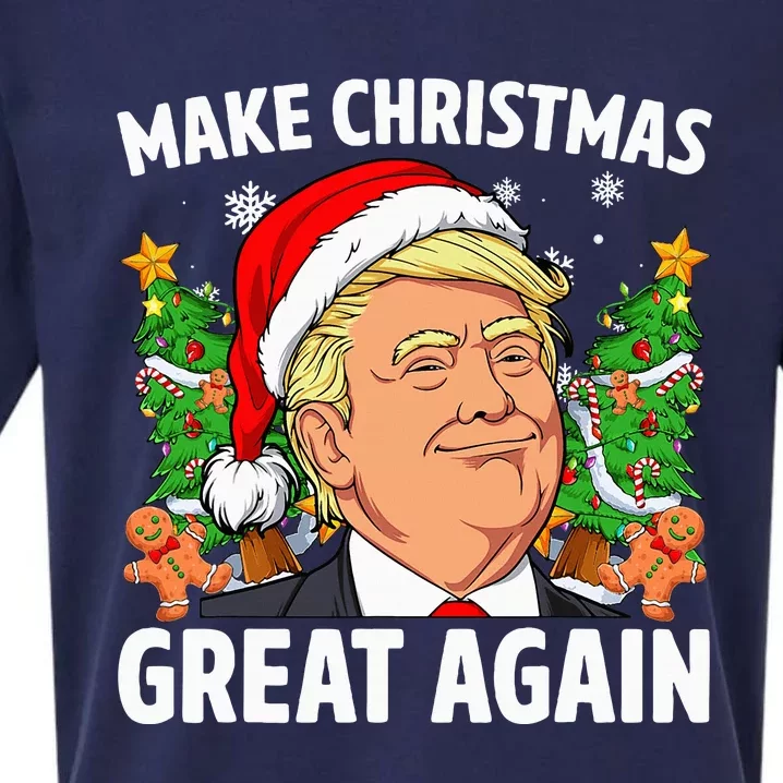 Funny Trump 2024 Make Christmas Great Again Sueded Cloud Jersey T-Shirt