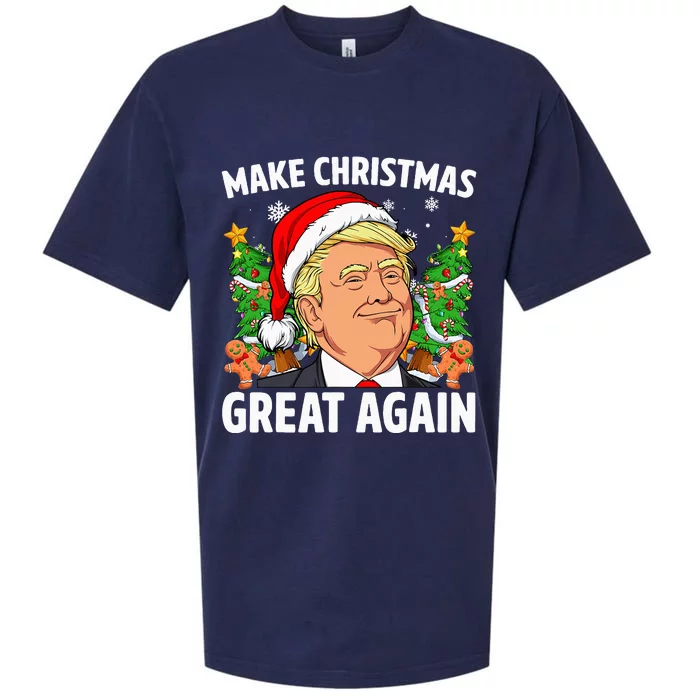 Funny Trump 2024 Make Christmas Great Again Sueded Cloud Jersey T-Shirt