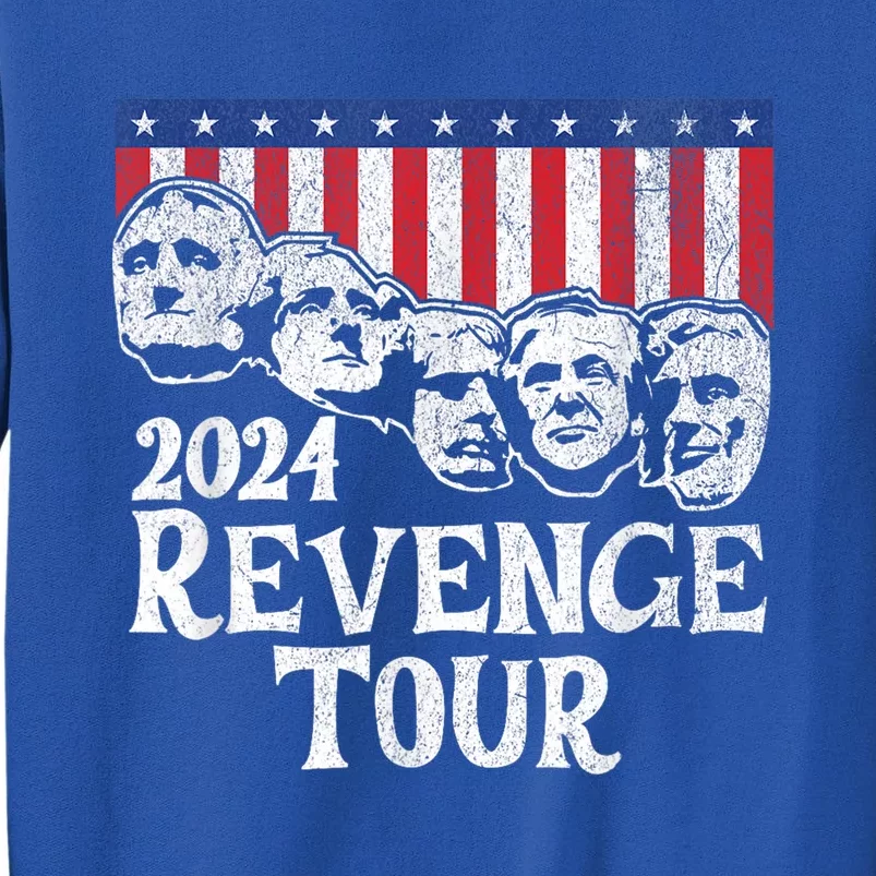 Funny Trump 2024 Revenge Mount Rushmore American Flag Sweatshirt