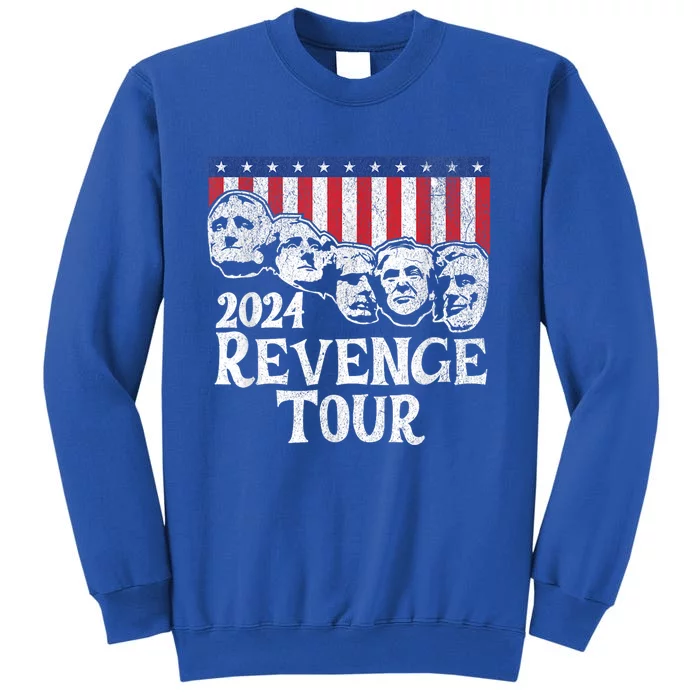 Funny Trump 2024 Revenge Mount Rushmore American Flag Sweatshirt