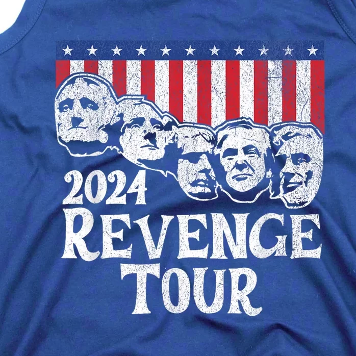 Funny Trump 2024 Revenge Mount Rushmore American Flag Tank Top