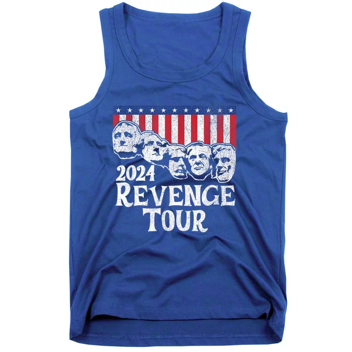 Funny Trump 2024 Revenge Mount Rushmore American Flag Tank Top