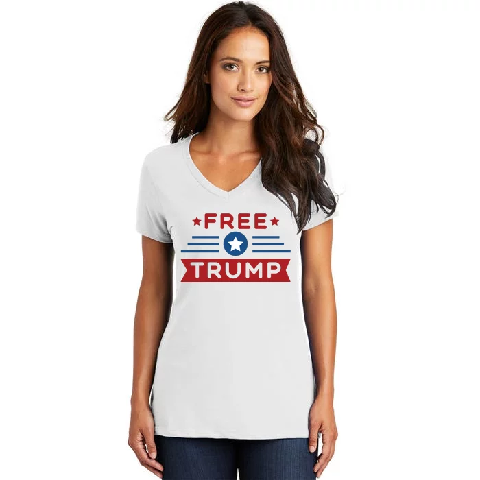 Free Trump 2024 Women's V-Neck T-Shirt