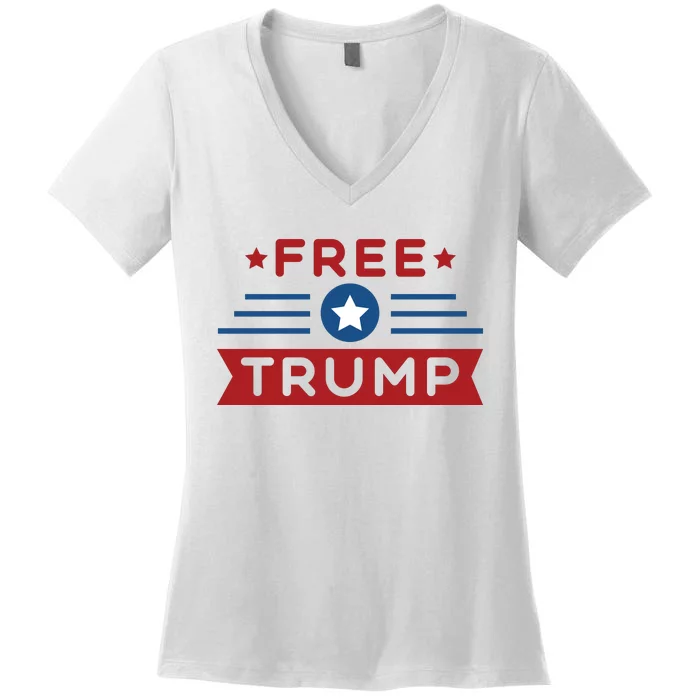 Free Trump 2024 Women's V-Neck T-Shirt