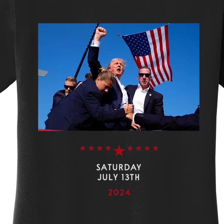 Funny Trump 2024 Shooting At Trump Rally In Pennsylvania Women's T-Shirt