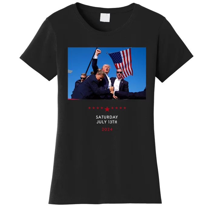 Funny Trump 2024 Shooting At Trump Rally In Pennsylvania Women's T-Shirt