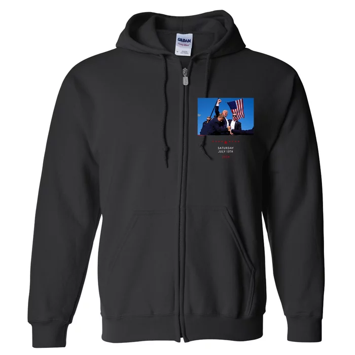 Funny Trump 2024 Shooting At Trump Rally In Pennsylvania Full Zip Hoodie